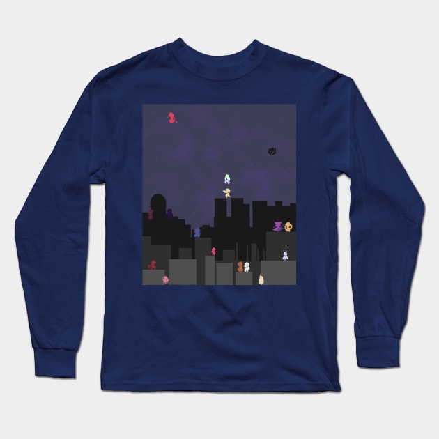 Magical Girl Raising Project Limited B City Skyline Long Sleeve T-Shirt by nhitori